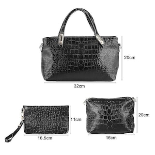Foto 2 | Juego De Mochilas Huoguo De Piel Sintética Estilo Cocodrilo, 3 Piezas - Venta Internacional.
