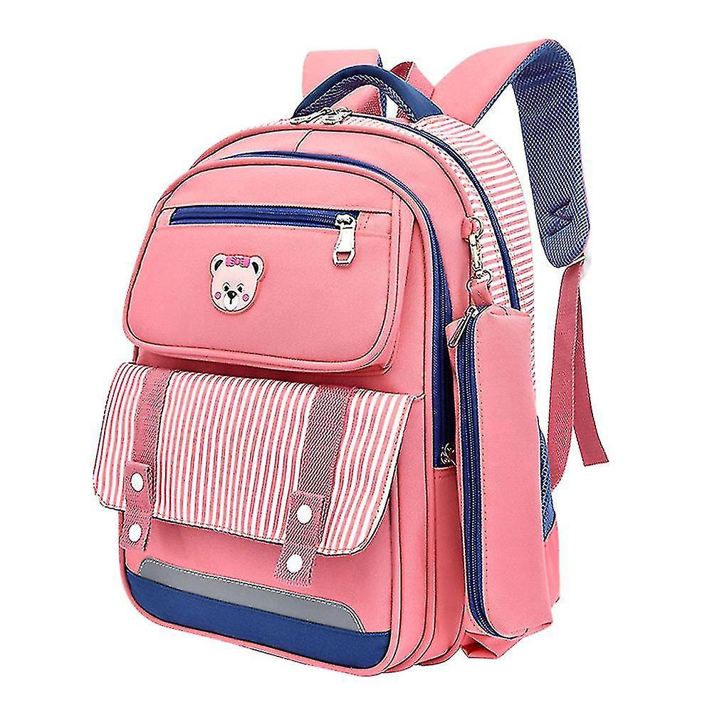Foto 2 pulgar | Mochila Huoguo Waterproof Stripe Para Niños Rosa - Venta Internacional.