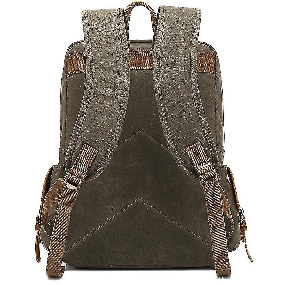 Foto 3 pulgar | Mochila Huoguo Retro De Lona Encerada Impermeable 30x14x44 Cm Kha - Venta Internacional.