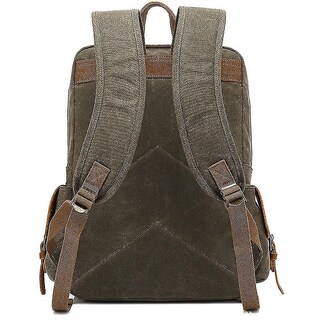Foto 2 | Mochila Huoguo Retro De Lona Encerada Impermeable 30x14x44 Cm Kha - Venta Internacional.