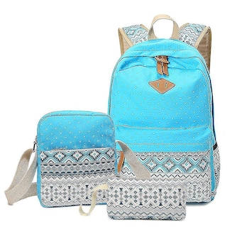 Foto 1 | Mochila Huoguo Canvas Impermeable Para Mujer Azul Cielo - Venta Internacional.