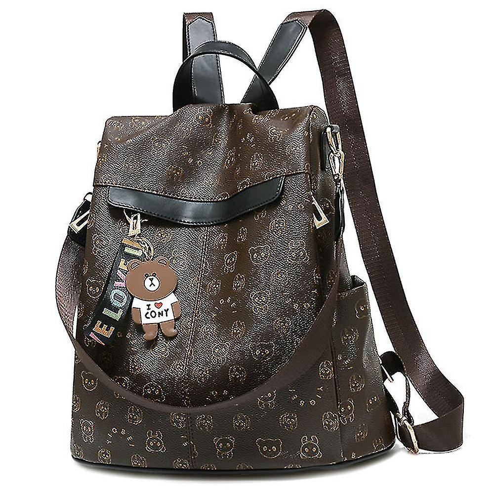 Foto 2 pulgar | Mochila Huoguo Para Mujer, Casual, Piel Sintética Suave Negra, 0,6 Kg - Venta Internacional.