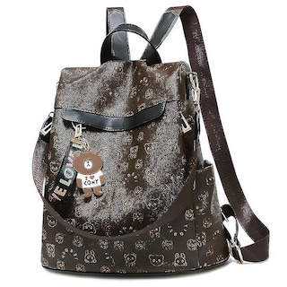 Foto 1 | Mochila Huoguo Para Mujer, Casual, Piel Sintética Suave Negra, 0,6 Kg - Venta Internacional.