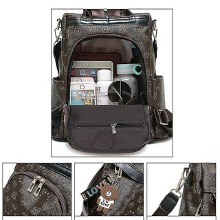 Foto 2 | Mochila Huoguo Para Mujer, Casual, Piel Sintética Suave Negra, 0,6 Kg - Venta Internacional.