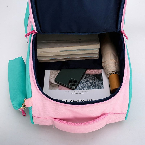 Foto 4 pulgar | Mochila Sanlin Beans Con Bonito Gato De Dibujos Animados Para Niños De Nailon Verde - Venta Internacional.