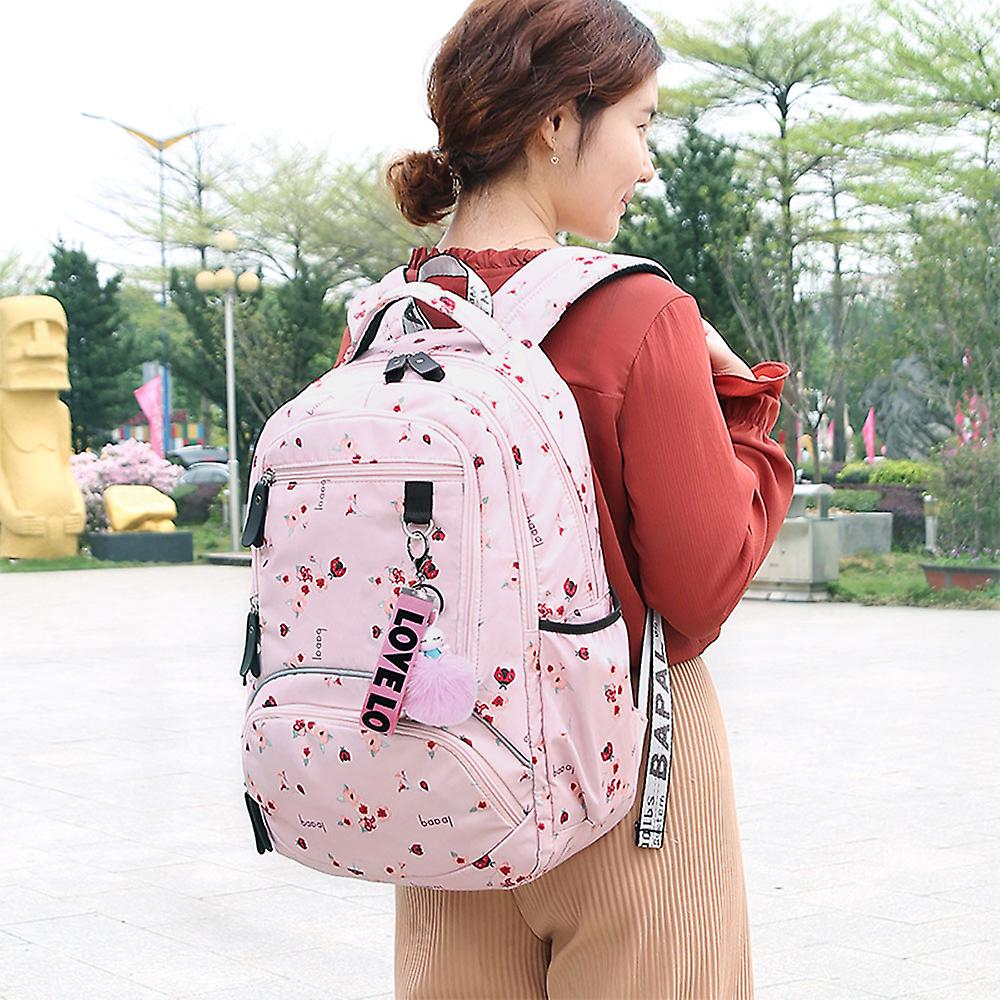 Foto 4 pulgar | Mochila Sanlin Beans Impermeable Para Niñas En Edad Escolar Rosa - Venta Internacional.