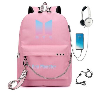 Foto 1 | Mochila Huoguo Bts, Bonita Mochila Escolar De Nailon Con Carga Usb - Venta Internacional.
