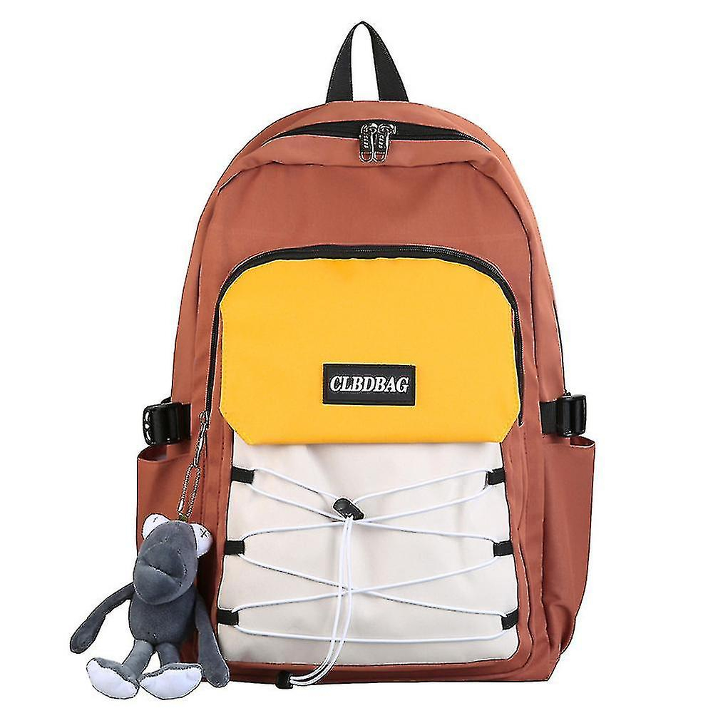 Foto 1 | Mochila Huoguo Para Estudiantes De Secundaria, Nailon, Color Rojo Ladrillo - Venta Internacional.