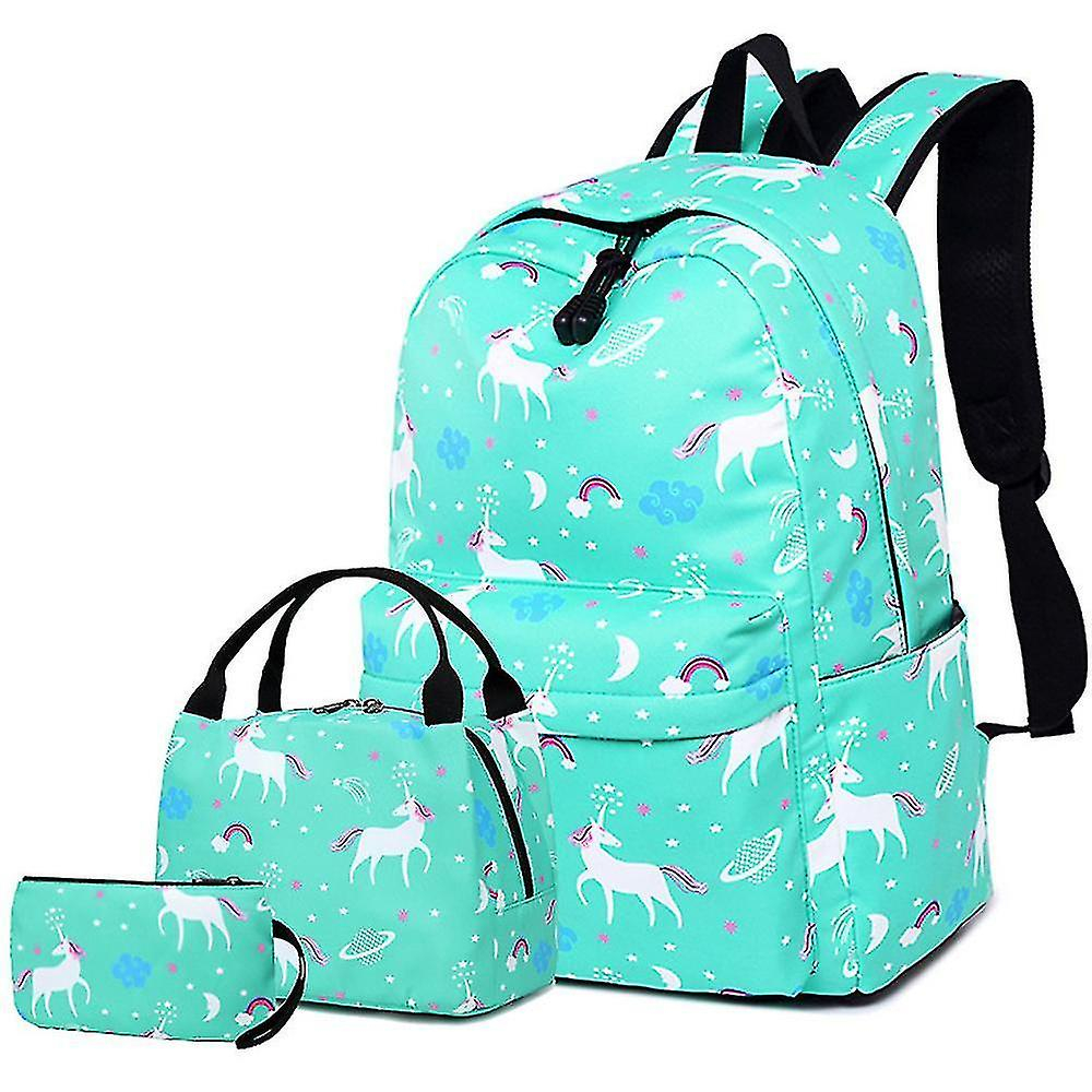 Foto 2 pulgar | Mochila Huoguo Para Escuela Primaria Con Dibujos Animados De Unicornios, Juego De 3 Piezas - Venta Internacional.