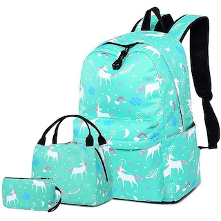Foto 1 | Mochila Huoguo Para Escuela Primaria Con Dibujos Animados De Unicornios, Juego De 3 Piezas - Venta Internacional.