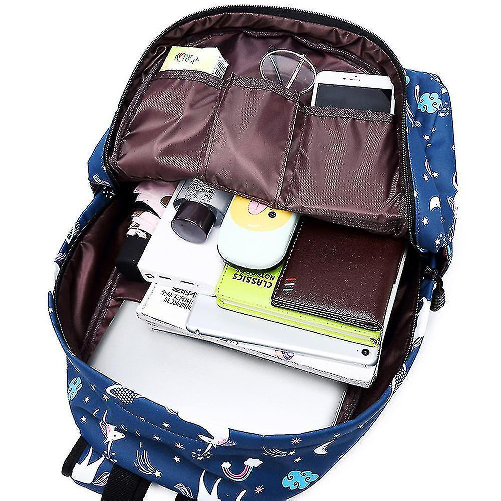 Foto 3 pulgar | Mochila Huoguo Para Escuela Primaria Con Dibujos Animados De Unicornios, Juego De 3 Piezas - Venta Internacional.