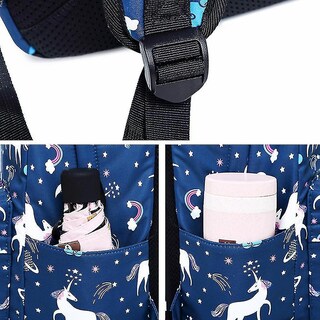Foto 4 | Mochila Huoguo Para Escuela Primaria Con Dibujos Animados De Unicornios, Juego De 3 Piezas - Venta Internacional.