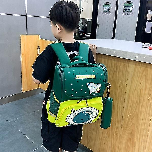 Foto 4 pulgar | Mochila Escolar Huoguo Ortopédica Para Niños Con Dibujos Animados, Color Gris - Venta Internacional.