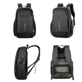 Foto 3 | Mochila Huoguo Impermeable De Gran Capacidad Para Hombre Negra - Venta Internacional.