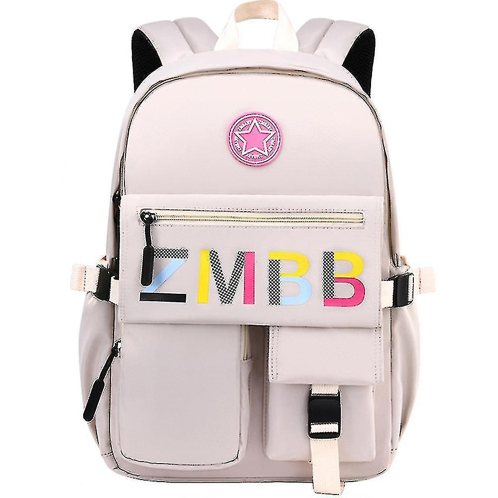Foto 2 pulgar | Mochila Huoguo De Nailon Blanco Cremoso Impermeable Para Niñas De 6 A 12 Años - Venta Internacional.