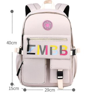 Foto 2 | Mochila Huoguo De Nailon Blanco Cremoso Impermeable Para Niñas De 6 A 12 Años - Venta Internacional.