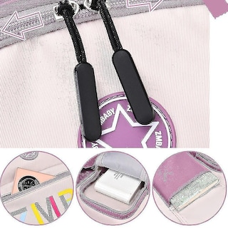 Foto 5 | Mochila Huoguo De Nailon Blanco Cremoso Impermeable Para Niñas De 6 A 12 Años - Venta Internacional.