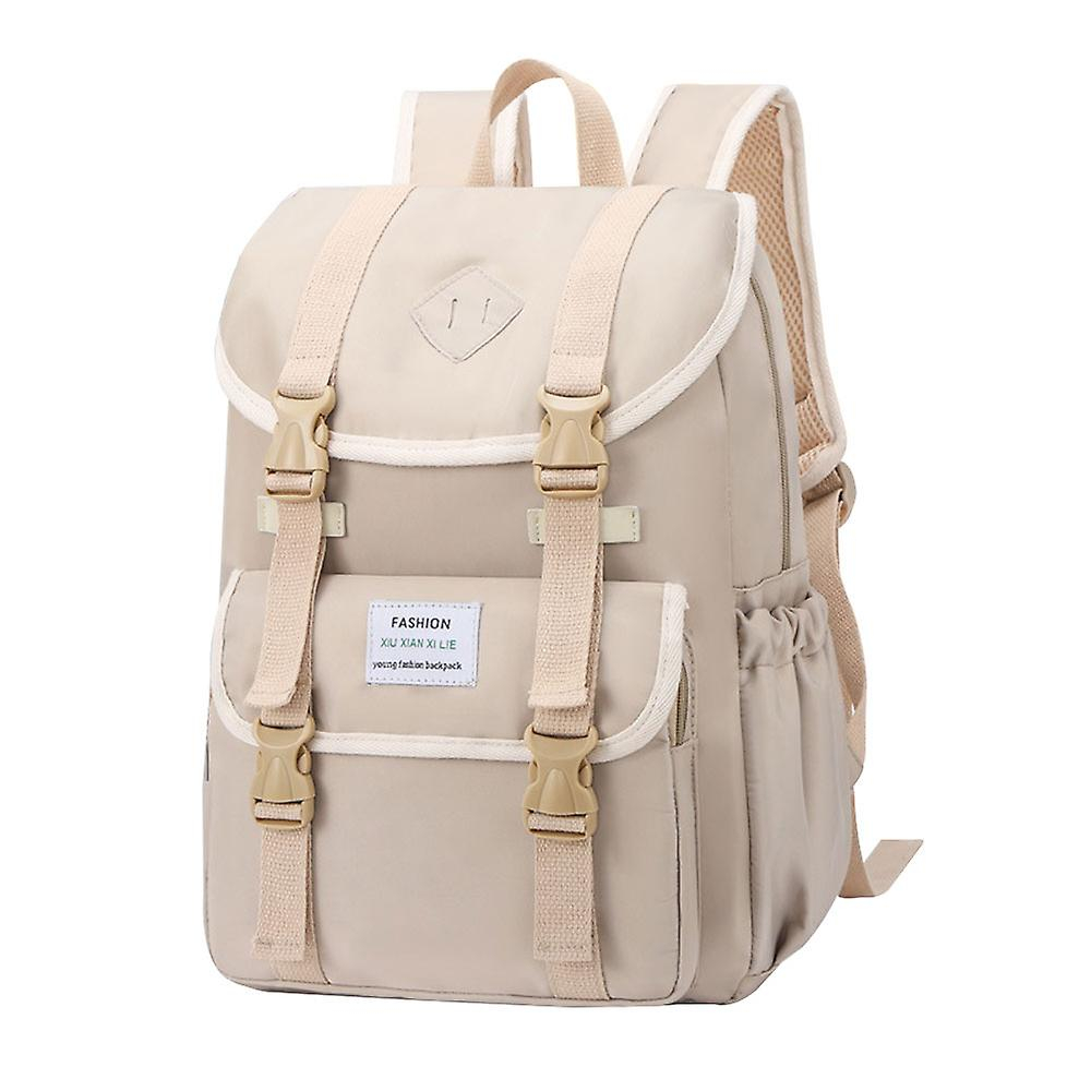 Mochila Sanlin Beans Con Múltiples Compartimentos Para Escuelas Secundarias, Caqui - Venta Internacional.
