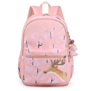 Foto 1 | Mochila Huoguo School De Nailon Impermeable Para Estudiantes Rosa - Venta Internacional.