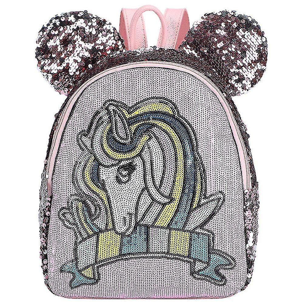 Foto 2 pulgar | Mochila Huoguo Con Diseño De Unicornio Con Lentejuelas Para Escuela Primaria, Color Rosa - Venta Internacional.
