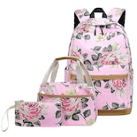 Mochila Huoguo Mochila Escolar De Lona Con Estampado Usb De Tres Piezas - Venta Internacional.