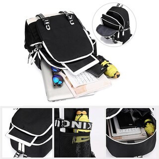 Foto 1 | Mochila Escolar Fortnite Luminous Nylon Impermeable 45 Cm Negra - Venta Internacional.
