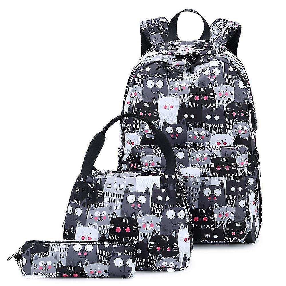 Foto 3 pulgar | Mochila Huoguo De Gran Capacidad Para Escuela Secundaria Negra - Venta Internacional.