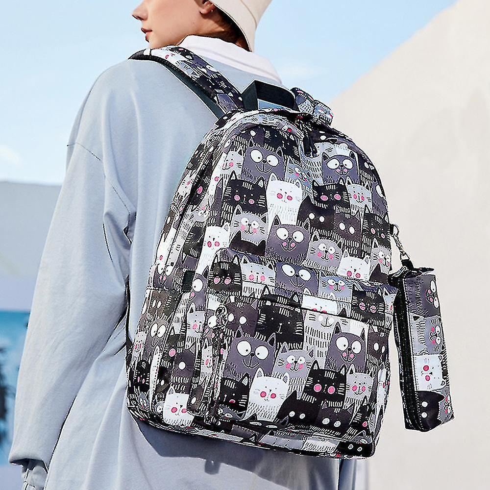 Foto 6 pulgar | Mochila Huoguo De Gran Capacidad Para Escuela Secundaria Negra - Venta Internacional.
