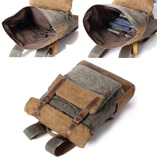 Foto 2 | Mochila Huoguo Outdoor Travel Crazy Horse Leather Gray - Venta Internacional.