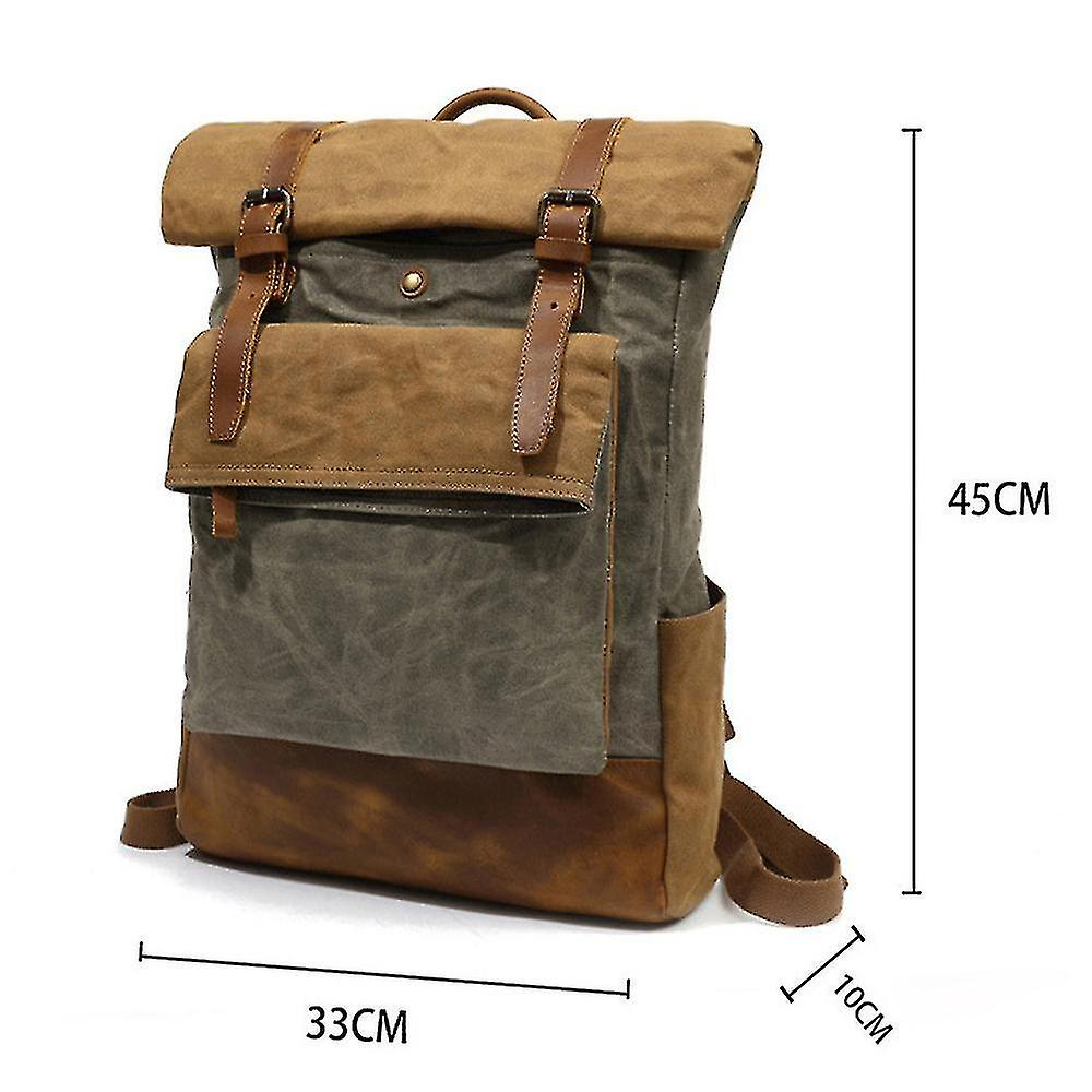Foto 6 pulgar | Mochila Huoguo Outdoor Travel Crazy Horse Leather Gray - Venta Internacional.