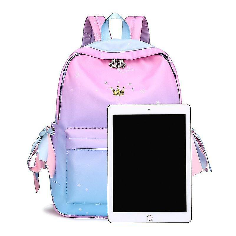 Foto 1 | Mochila Huoguo Niñas De Gran Capacidad De Viaje De Nylon Rosa Azul - Venta Internacional.