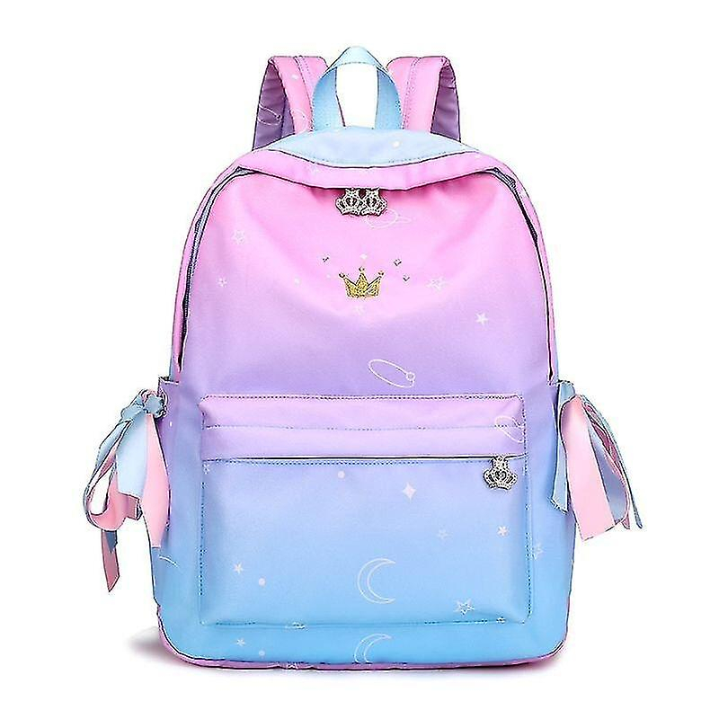 Foto 4 pulgar | Mochila Huoguo Niñas De Gran Capacidad De Viaje De Nylon Rosa Azul - Venta Internacional.