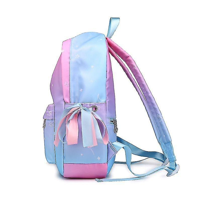 Foto 5 pulgar | Mochila Huoguo Niñas De Gran Capacidad De Viaje De Nylon Rosa Azul - Venta Internacional.