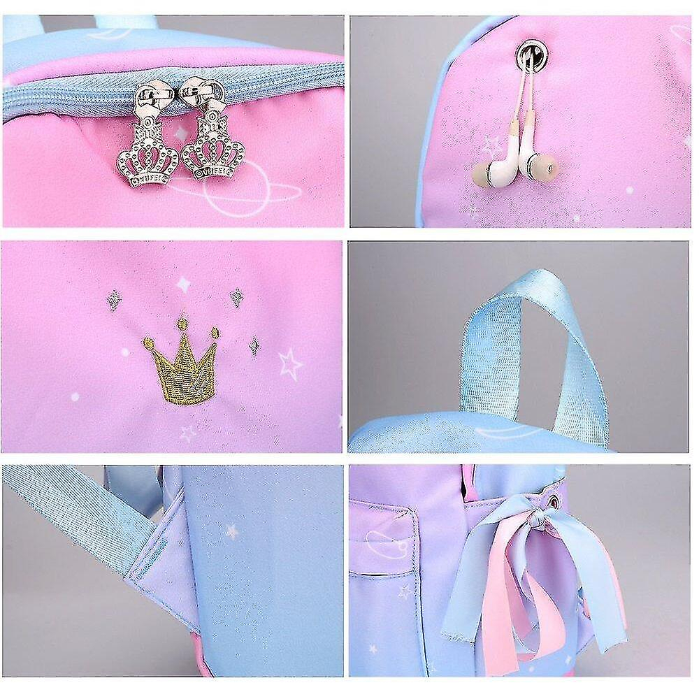 Foto 6 pulgar | Mochila Huoguo Niñas De Gran Capacidad De Viaje De Nylon Rosa Azul - Venta Internacional.