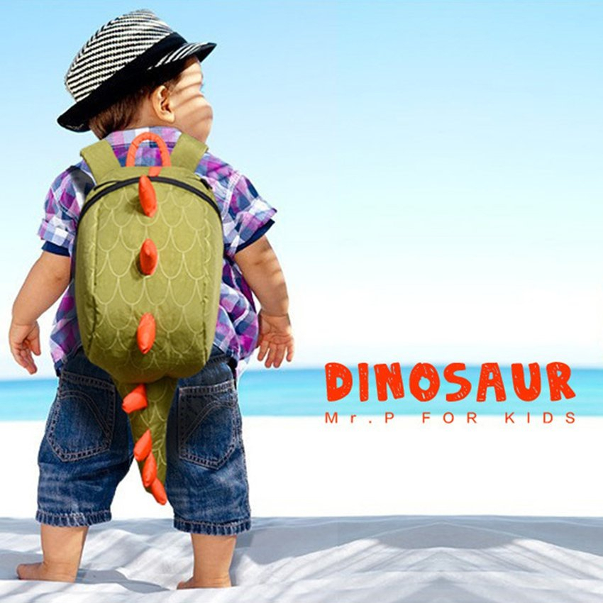Foto 2 pulgar | Mochila Dinosaur Para Niños, Tela Vaquera De Poliéster Verde, 20l - Venta Internacional.