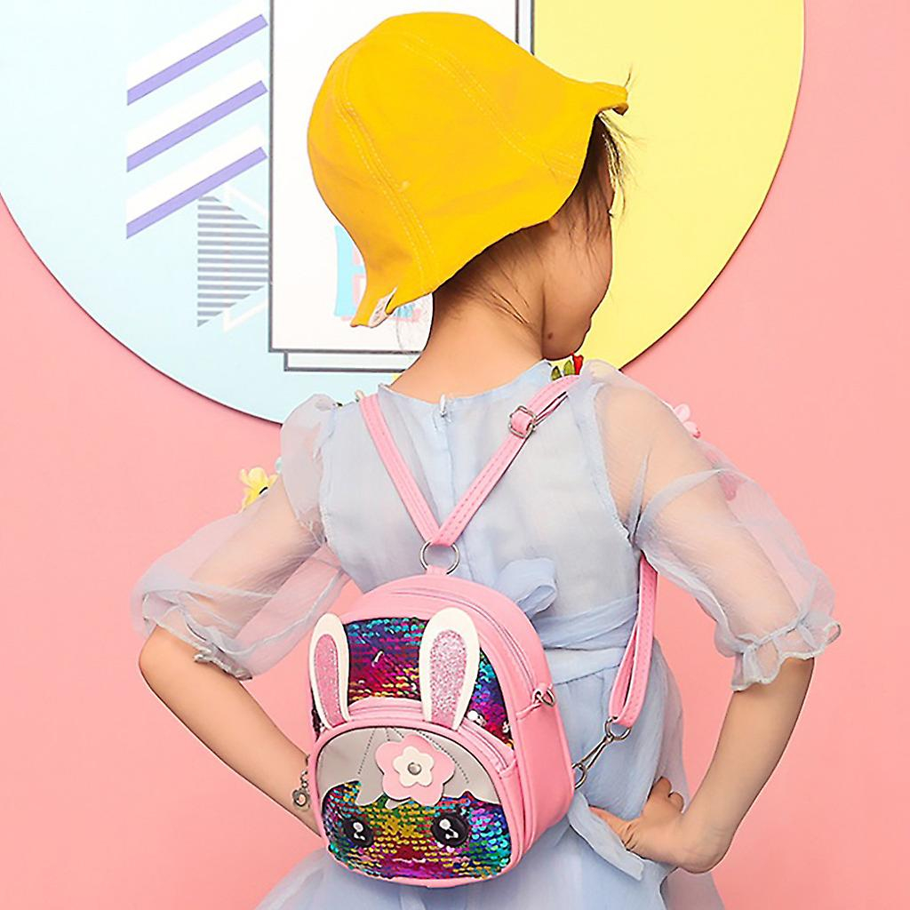 Foto 3 pulgar | Mochila Huoguo, Con Lentejuelas Parpadeantes, A La Moda, Orejas De Conejo, Para Niños - Venta Internacional.
