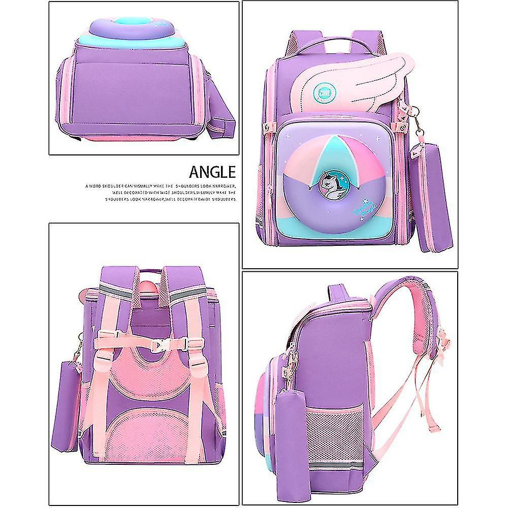 Foto 3 pulgar | Mochila Huoguo, Mochila Escolar Para Alumnos, Diseño De Rosquillas, Dibujos Animados, Azul Marino - Venta Internacional