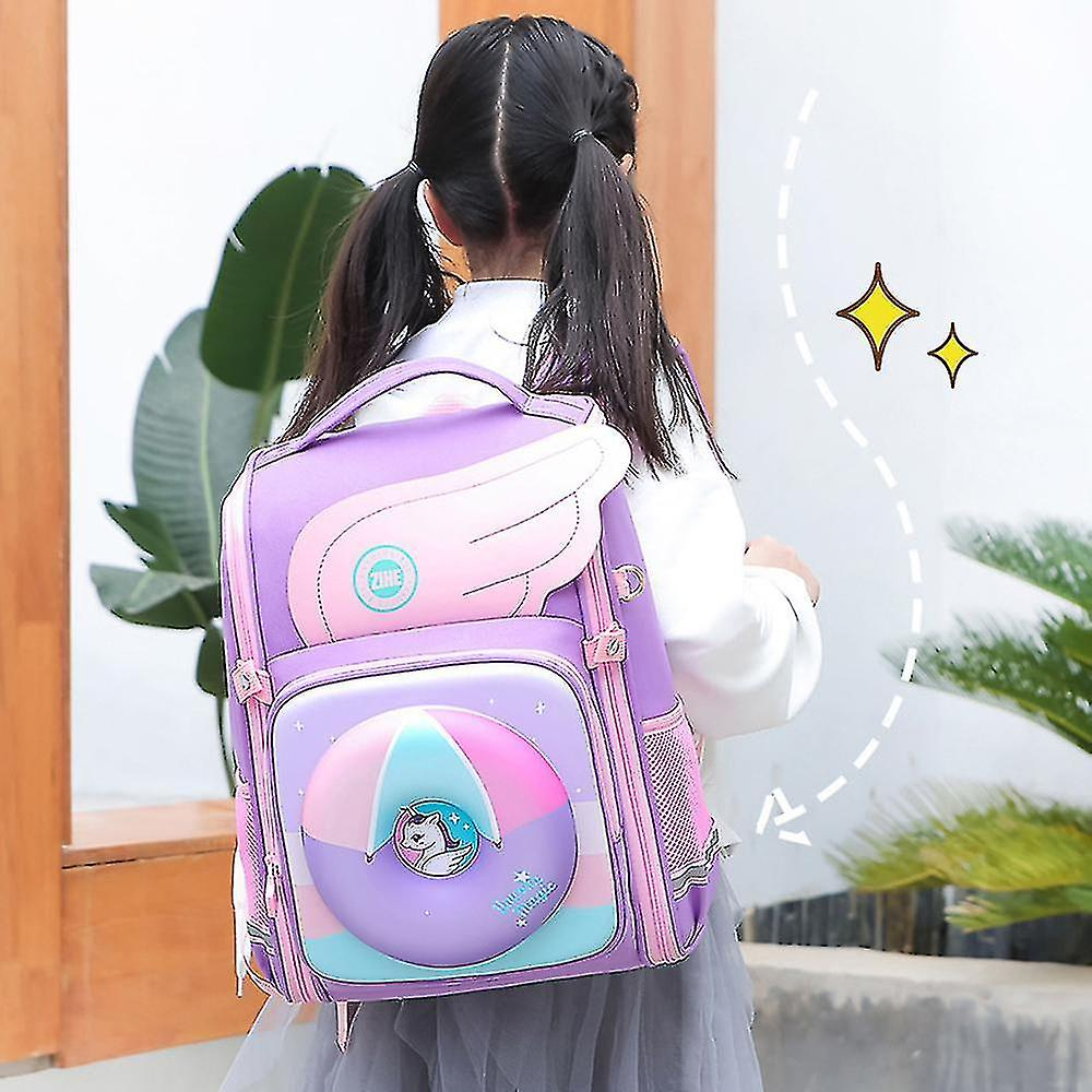 Foto 4 pulgar | Mochila Huoguo, Mochila Escolar Para Alumnos, Diseño De Rosquillas, Dibujos Animados, Azul Marino - Venta Internacional
