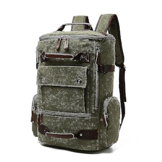 Foto 1 | Mochila Huoguo De Lona Con Hombros, Casual, Verde Militar, 46x30x - Venta Internacional.