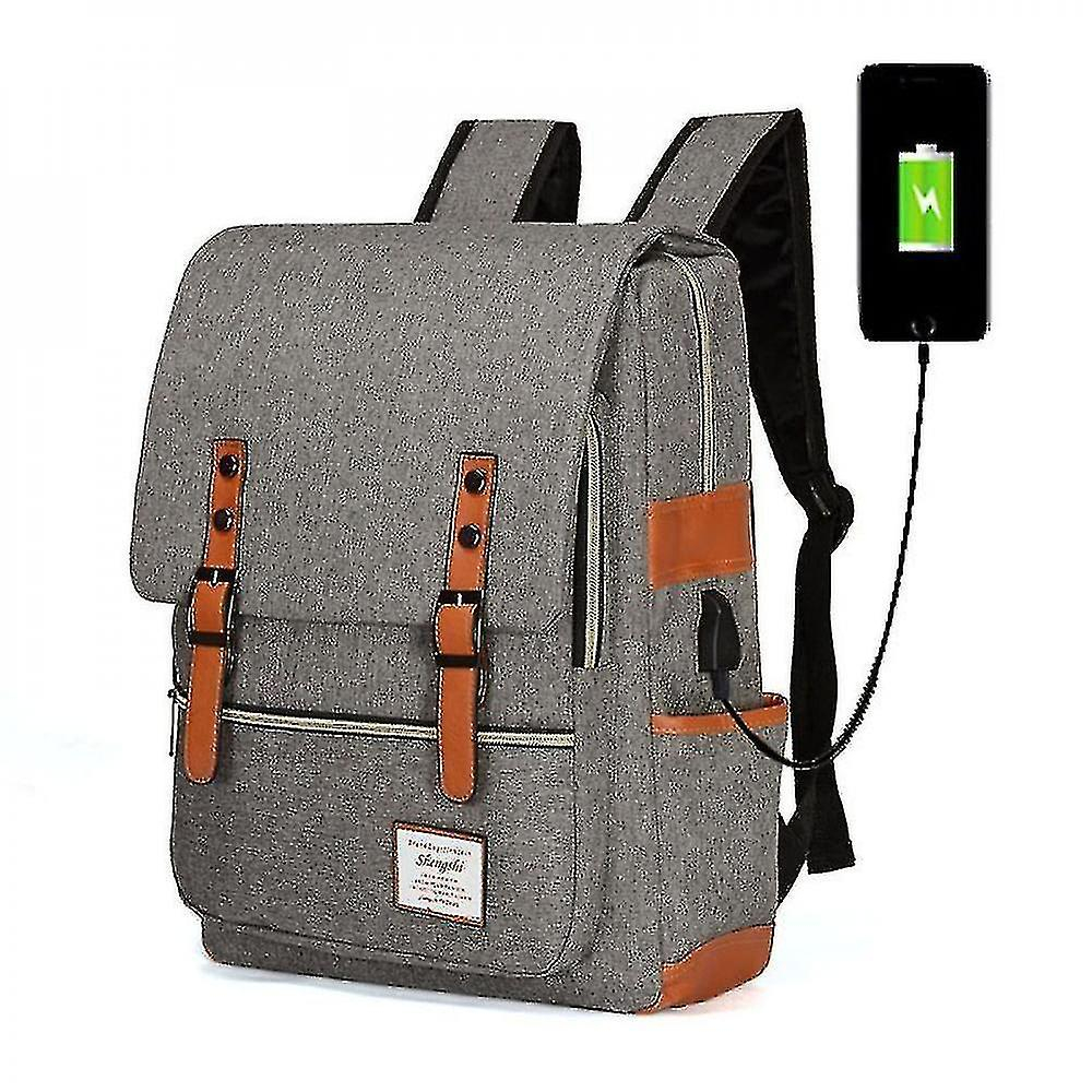 Foto 2 pulgar | Mochila Huoguo Para Portátil Delgado Gris Con Puerto De Carga Usb Mz713 - Venta Internacional.