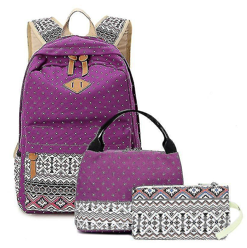 Foto 2 pulgar | Set De Mochilas Huoguo Zf1050 De Lona Púrpura Para Niños - Venta Internacional.