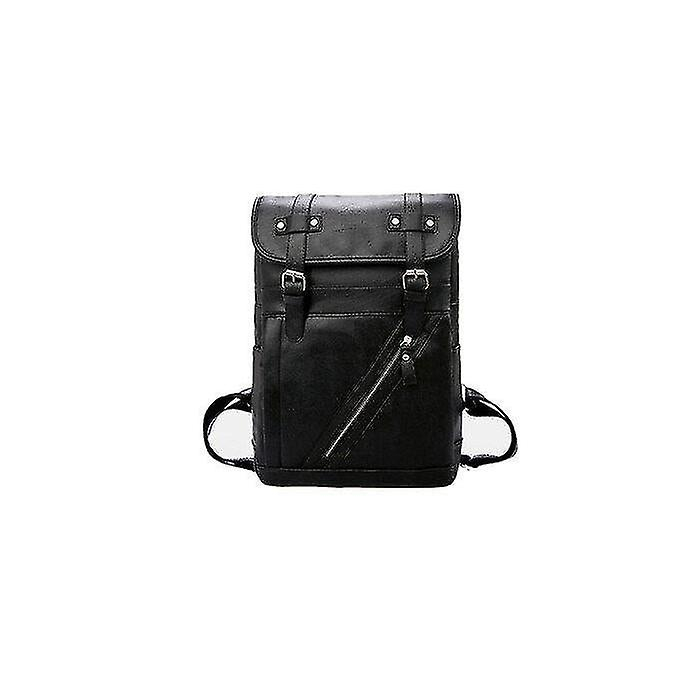 Mochila Huoguo Para Hombre De Piel Sintética De Gran Capacidad, Color Negro - Venta Internacional.