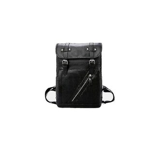 Foto 1 | Mochila Huoguo Para Hombre De Piel Sintética De Gran Capacidad, Color Negro - Venta Internacional.