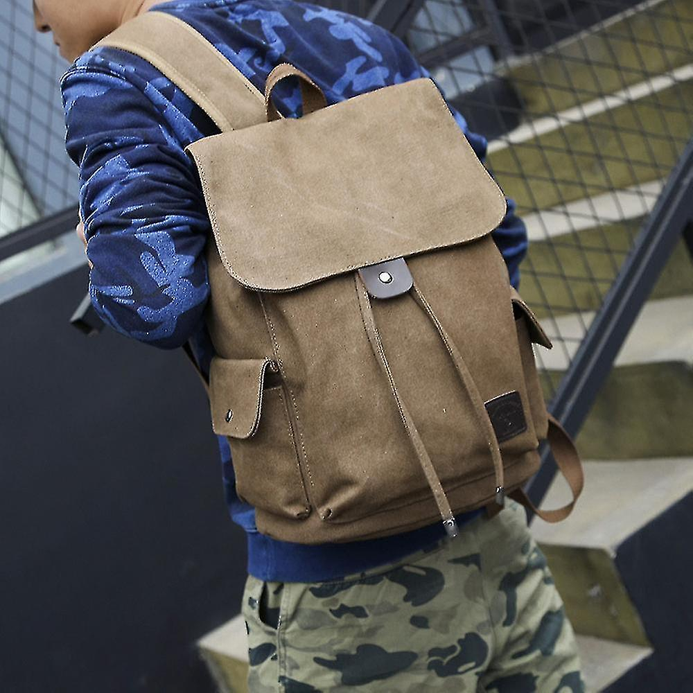 Foto 4 pulgar | Mochila Huoguo, Casual, De Lona, De Viaje, Impermeable, Color Caqui - Venta Internacional.