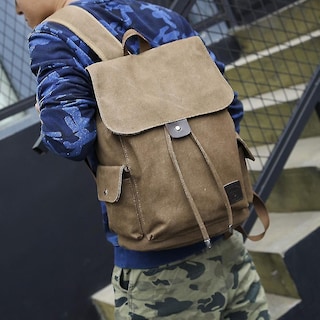 Foto 3 | Mochila Huoguo, Casual, De Lona, De Viaje, Impermeable, Color Caqui - Venta Internacional.