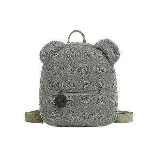 Foto 2 | Mochila Huoguo Bear Fleece Khaki Para Niños Y Mujeres - Venta Internacional.