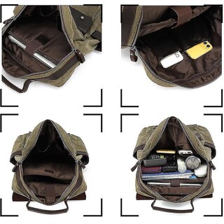 Foto 3 | Mochila Huoguo Leisure Travel De Lona Impermeable Y Piel - Venta Internacional.