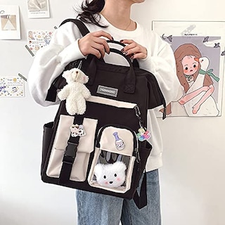 Foto 2 | Mochila Huoguo Kawaii Con Alfiler Y Accesorios Para La Escuela - Venta Internacional.