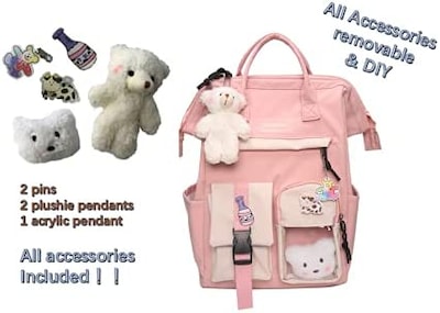 Foto 3 | Mochila Huoguo Kawaii Con Alfiler Y Accesorios Para La Escuela - Venta Internacional.