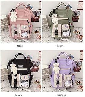 Foto 4 | Mochila Huoguo Kawaii Con Alfiler Y Accesorios Para La Escuela - Venta Internacional.